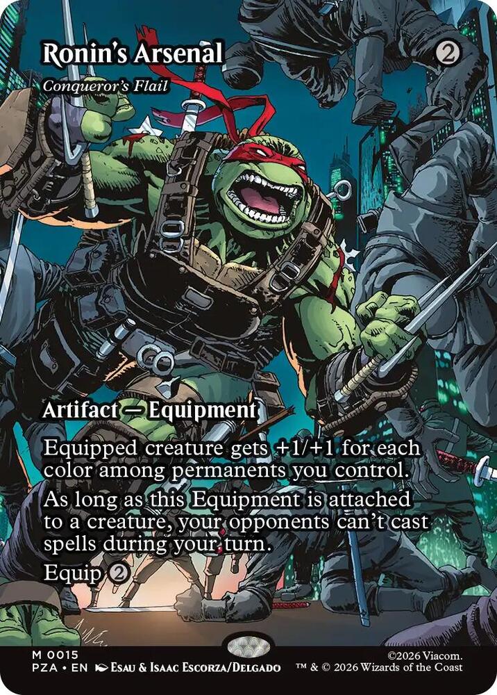 PZA - Teenage Mutant Ninja Turtles Source Material - Ronin's Arsenal - Conqueror's Flail (Borderless) Magic The Gathering