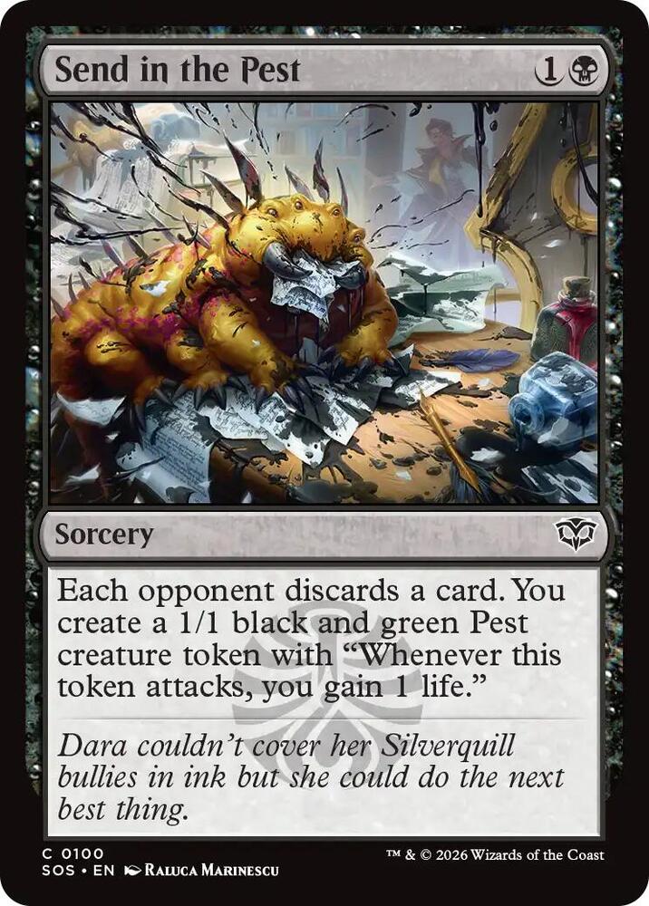 SOS - Secrets Of Strixhaven - Send in the Pest Magic The Gathering