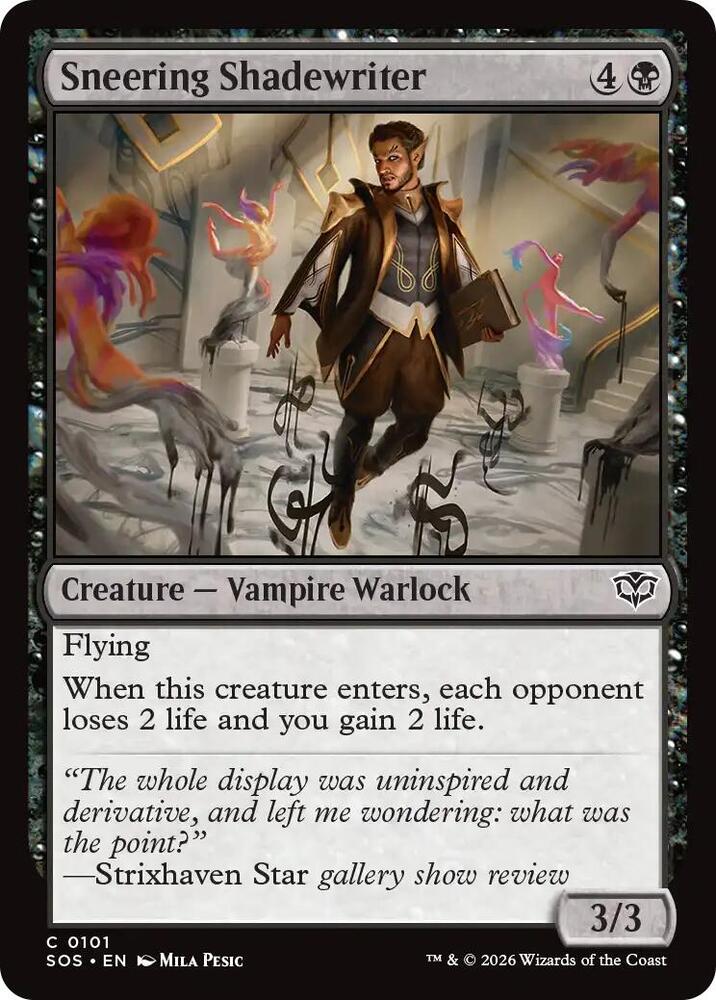 SOS - Secrets of Strixhaven - Sneering Shadewriter (Foil) Magic The Gathering