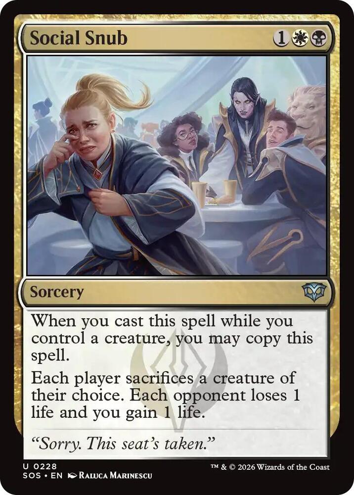 SOS - Secrets of Strixhaven - Social Snub (FOIL) Magic The Gathering