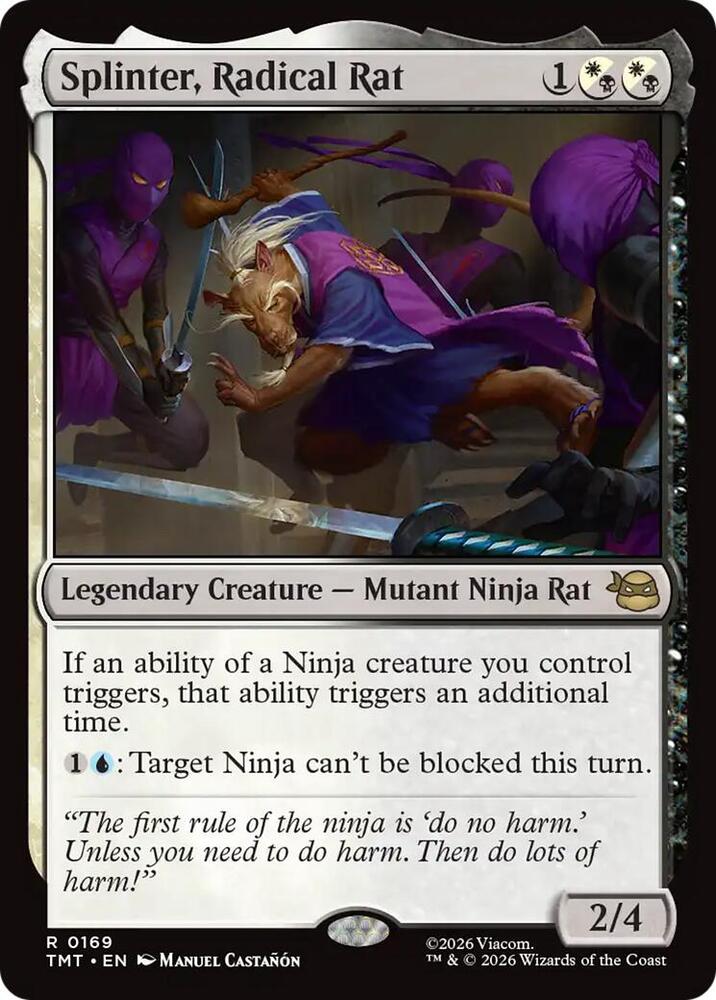 TMT - Teenage Mutant Ninja Turtles - Splinter, Radical Rat (FOIL) Magic The Gathering