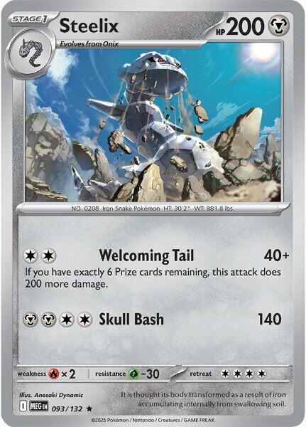 Pokemon - ME01 - Mega Evolution - Steelix - 093/132 - Reverse Holofoil Pokemon