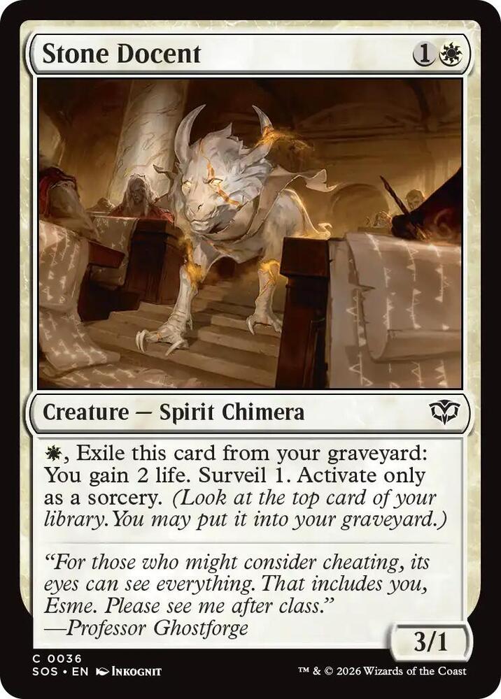 SOS - Secrets Of Strixhaven - Stone Docent Magic The Gathering