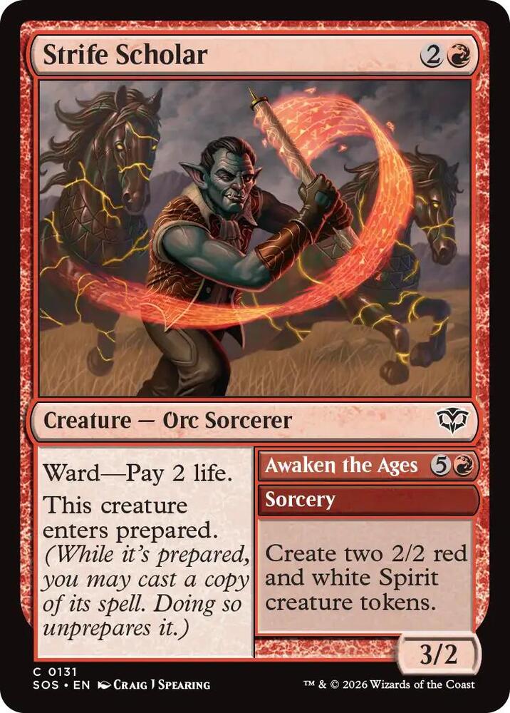 SOS - Secrets Of Strixhaven - Strife Scholar Magic The Gathering