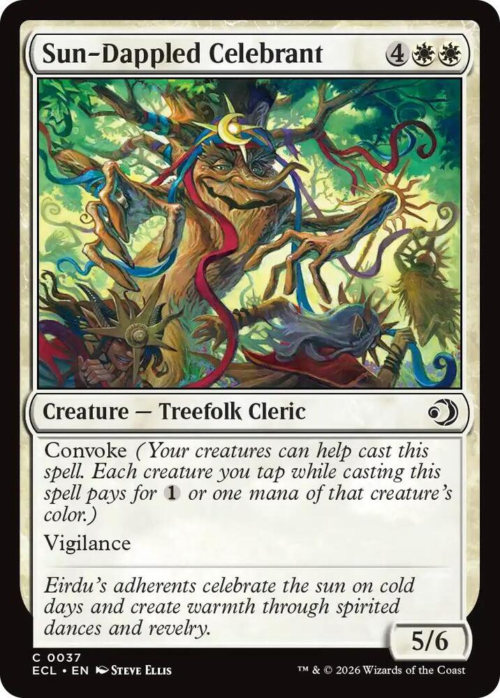 ECL - Lorwyn Eclipsed MTG Card - Sun-Dappled Celebrant Magic The Gathering