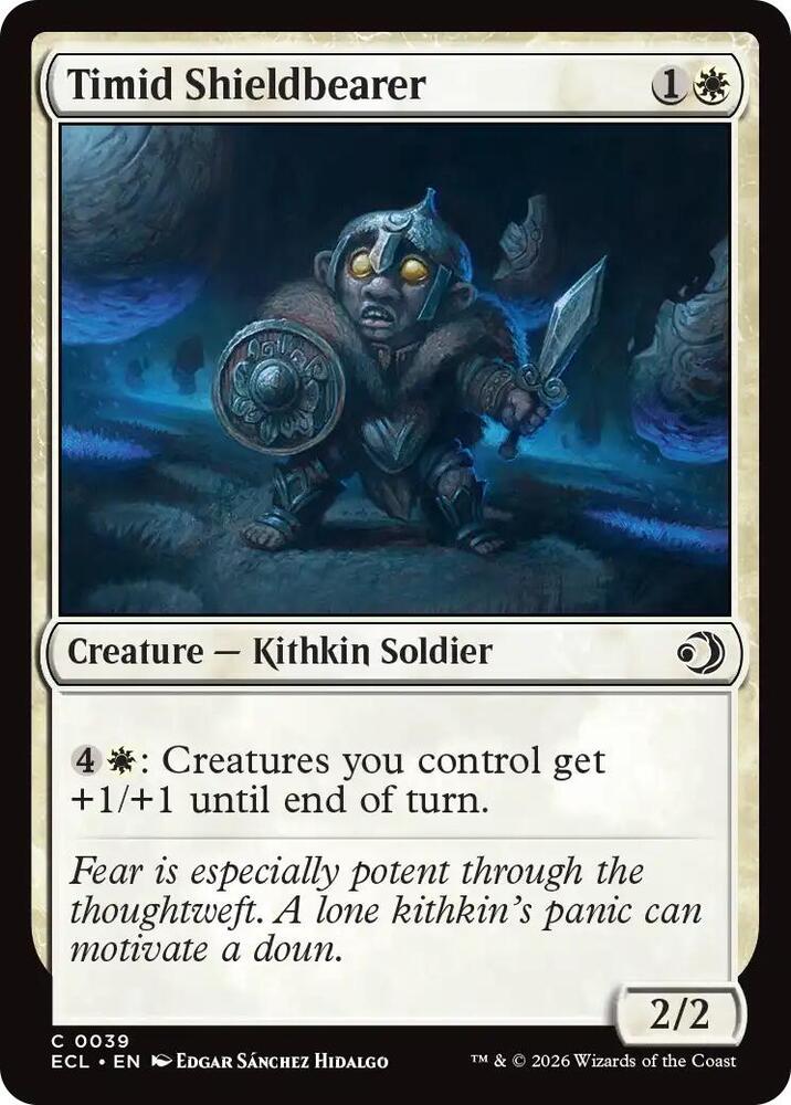 ECL - Lorwyn Eclipsed MTG Card - Timid Shieldbearer Magic The Gathering