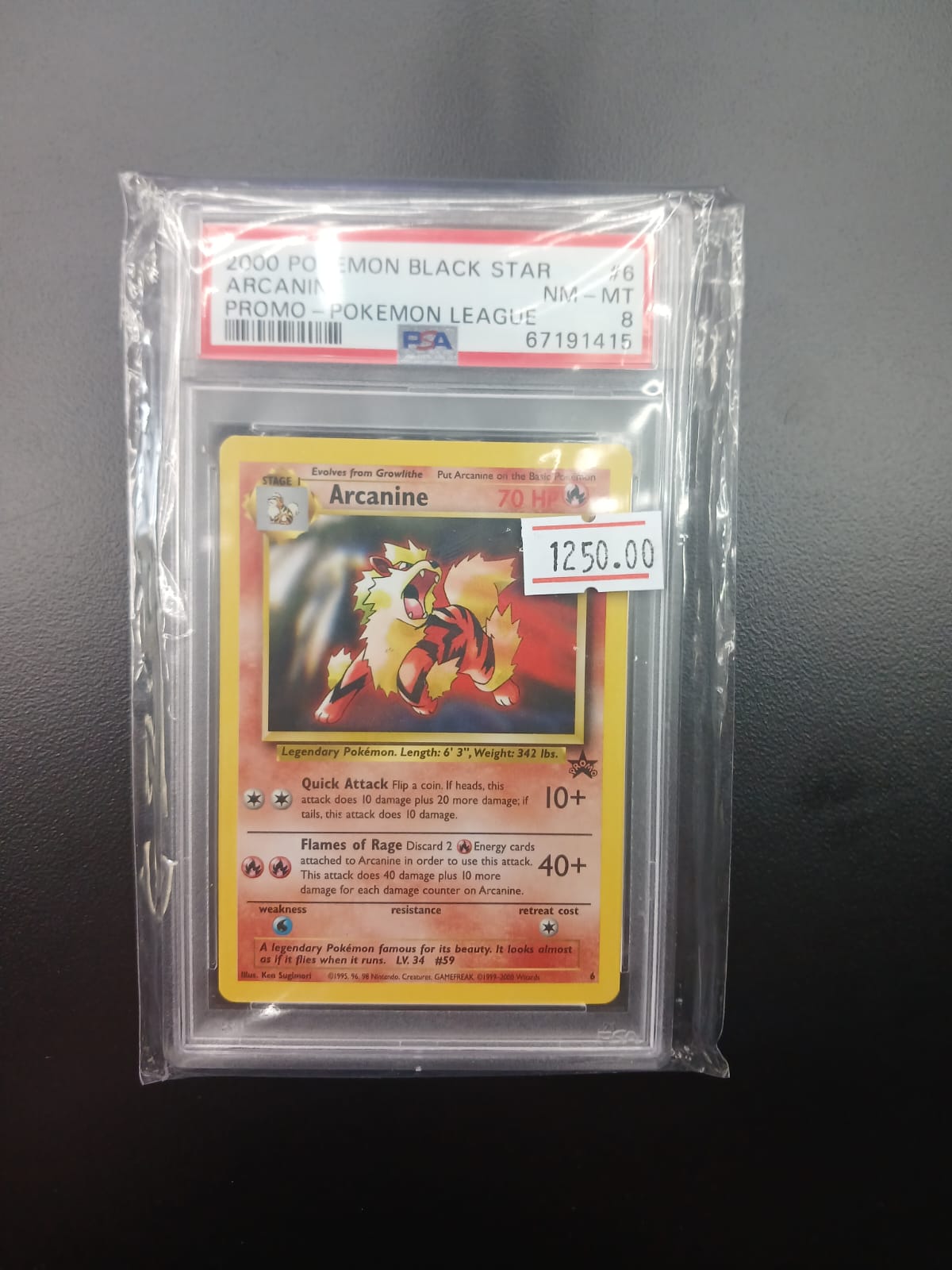 Arcanine - Black Star WoTC Promo - PSA 8 Armchair Generals