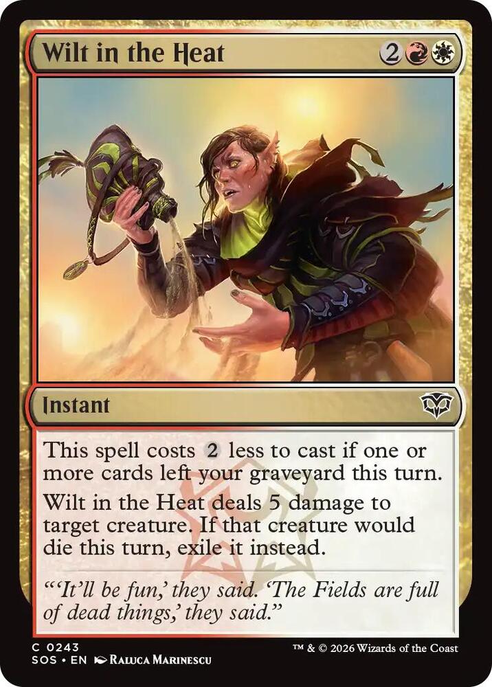 SOS - Secrets Of Strixhaven - Wilt in the Heat Magic The Gathering