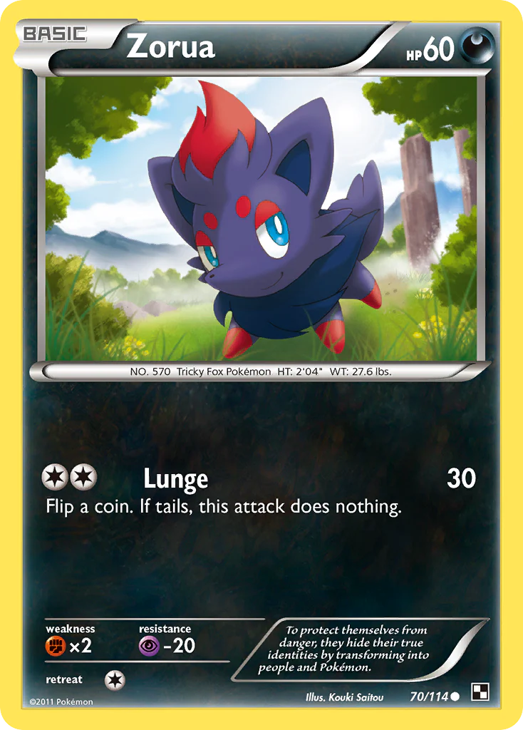 Zorua (70/114) [Black & White: Base Set] Pokemon