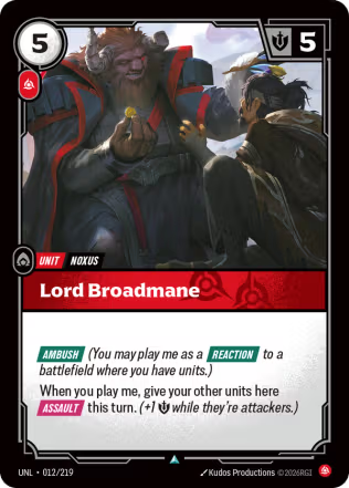 Lord Broadmane - Unleashed (UNL) Armchair Generals