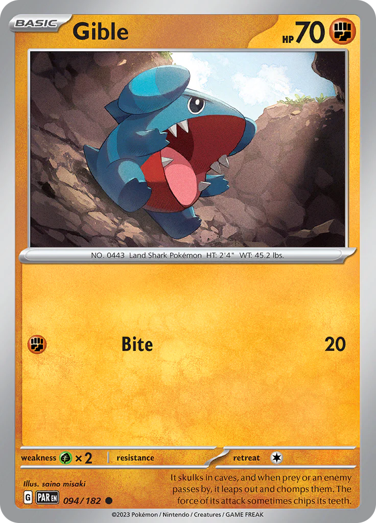 Gible (094/182) [Scarlet & Violet: Paradox Rift] Pokemon