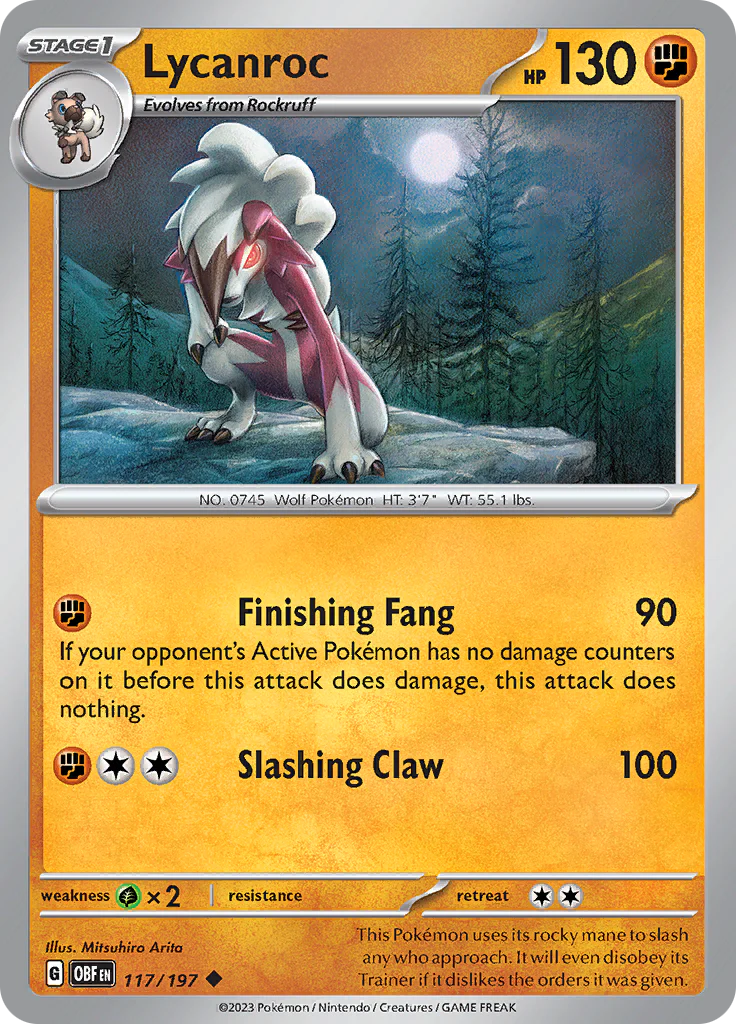 Lycanroc (117/197) [Scarlet & Violet: Obsidian Flames] Magic The Gathering