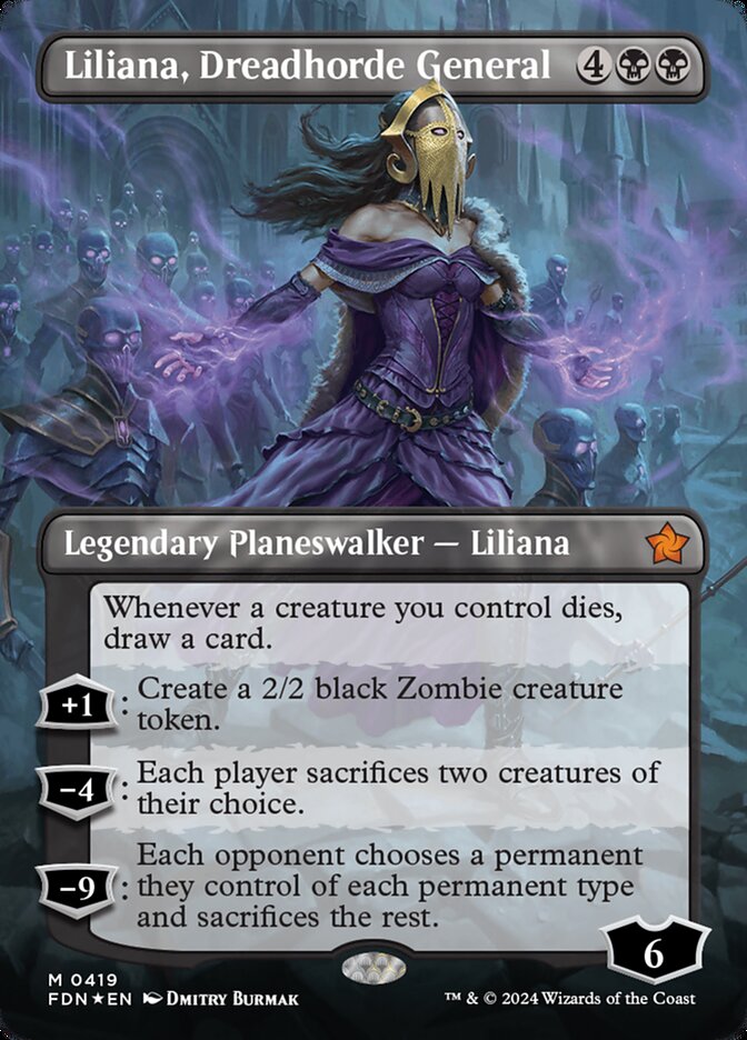 Liliana, Dreadhorde General (Borderless Foil) Magic The Gathering