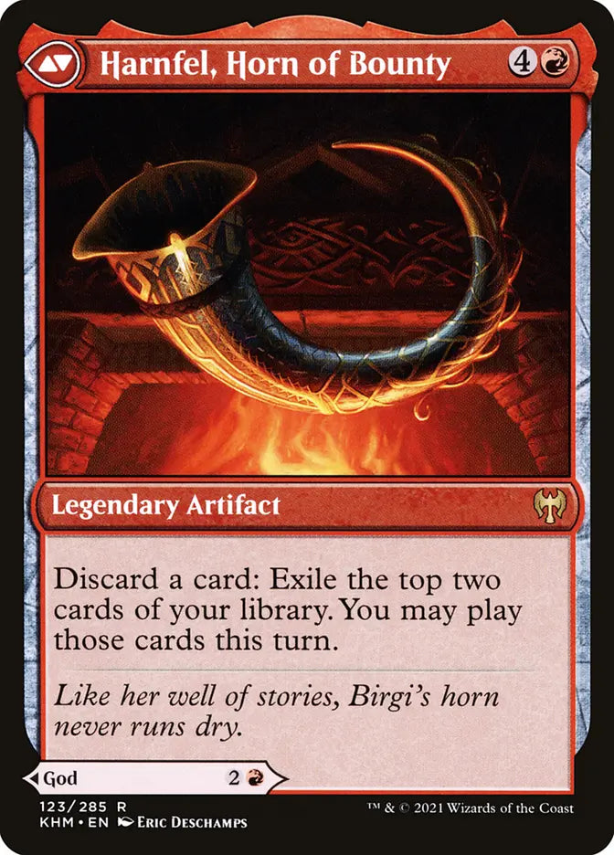 Birgi, God of Storytelling // Harnfell, Horn of Bounty (Foil) [Kaldheim] Armchair Generals
