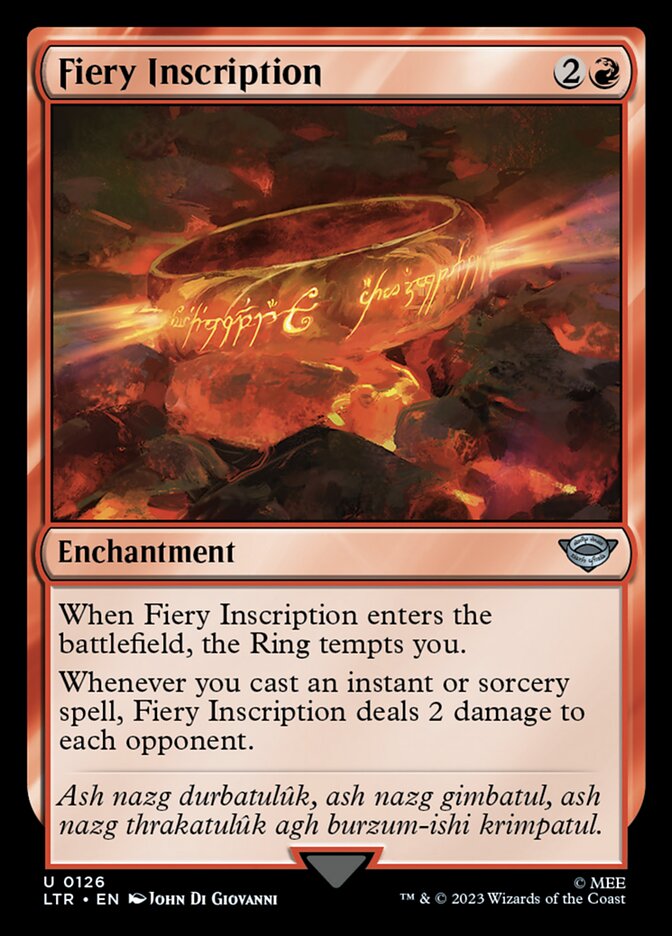 Fiery Inscription Magic The Gathering