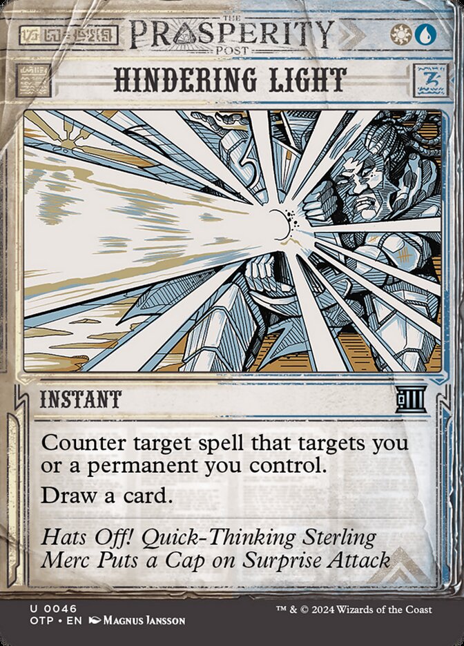 Hindering Light (showcase) Magic The Gathering