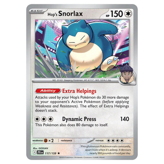 Pokemon - Scarlet & Violet - Journey Together - Hop's Snorlax - 117/159 Pokemon