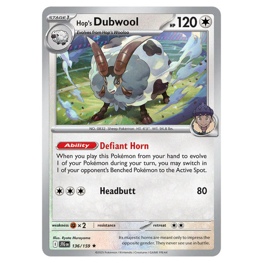 Pokemon - Scarlet & Violet - Journey Together - Hop's Dubwool - 136/159 Pokemon