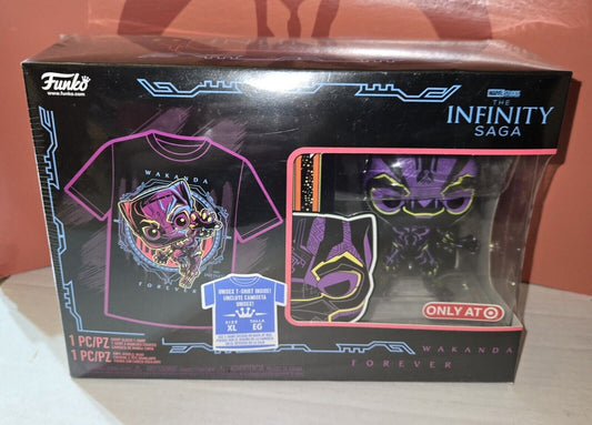 Funko Pop Black Panther Vinyl Figure #891 and T-Shirt Size XL Target Exclusive