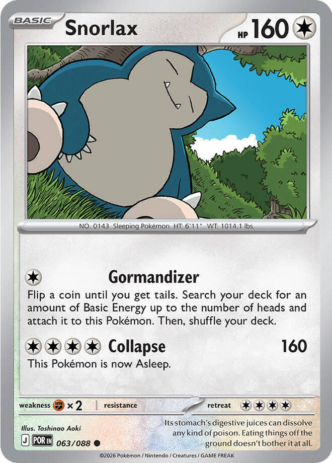 Pokemon - Perfect Order (POR) - Snorlax - 063/088 (FOIL) Pokemon